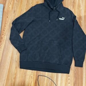 Puma Men's Black Patterned Hoodie